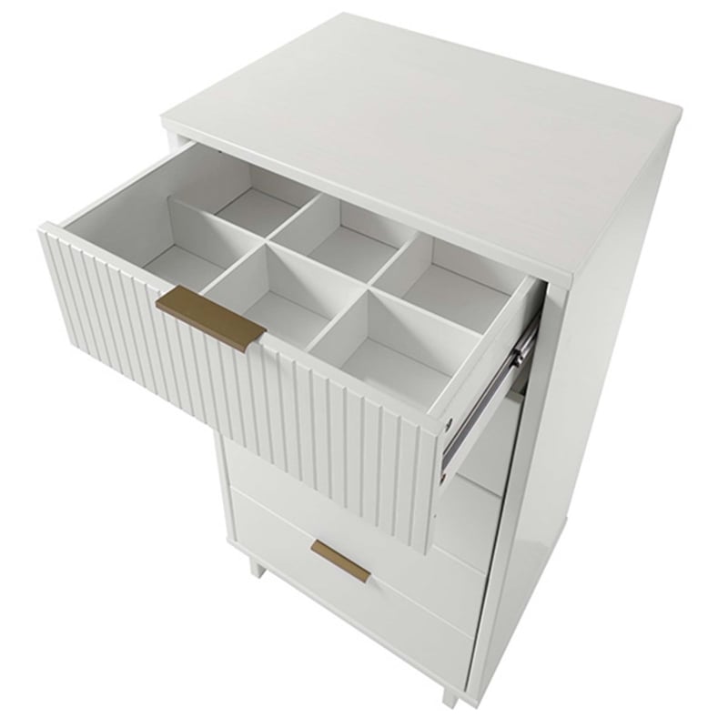 3-Piece Granville Solid Wood Dresser Chest and Nightstand Set in White
