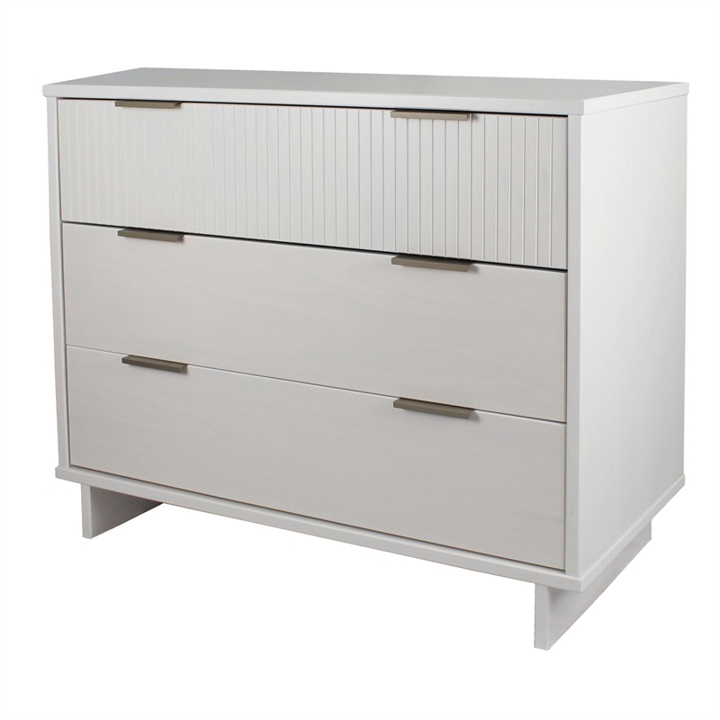 3-Piece Granville Solid Wood Dresser Chest and Nightstand Set in White