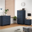 3-Piece Granville Solid Wood Dresser Chest and Nightstand Set in Midnight Blue
