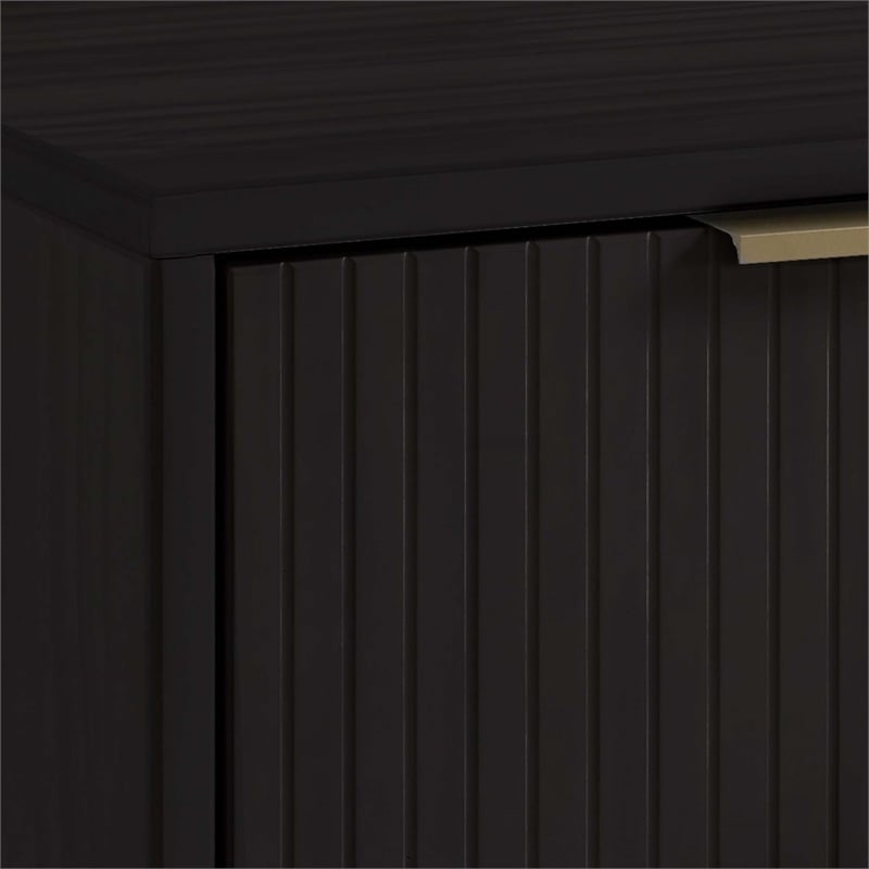 3-Piece Granville Solid Wood Dresser Chest and Nightstand Set in Black