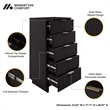 3-Piece Granville Solid Wood Dresser Chest and Nightstand Set in Black