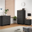3-Piece Granville Solid Wood Dresser Chest and Nightstand Set in Dark Gray