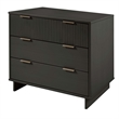 3-Piece Granville Solid Wood Dresser Chest and Nightstand Set in Dark Gray