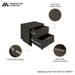 3-Piece Granville Solid Wood Dresser Chest and Nightstand Set in Dark Gray