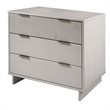 3-Piece Granville Solid Wood Dresser Chest and Nightstand Set in Light Gray