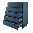 2-Piece Granville Solid Wood Tall Chest and Double Dresser Set in Midnight Blue