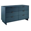 2-Piece Granville Solid Wood Tall Chest and Double Dresser Set in Midnight Blue