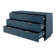 2-Piece Granville Solid Wood Tall Chest and Double Dresser Set in Midnight Blue