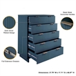 2-Piece Granville Solid Wood Tall Chest and Double Dresser Set in Midnight Blue