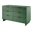 2-Piece Granville Solid Wood Tall Chest and Double Dresser Set in Sage Green
