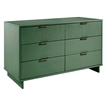 2-Piece Granville Solid Wood Tall Chest and Double Dresser Set in Sage Green
