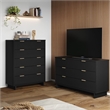 2-Piece Granville Solid Wood Tall Chest and Double Dresser Set in Black