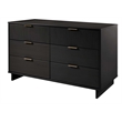 2-Piece Granville Solid Wood Tall Chest and Double Dresser Set in Black