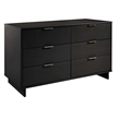 2-Piece Granville Solid Wood Tall Chest and Double Dresser Set in Black