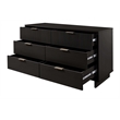 2-Piece Granville Solid Wood Tall Chest and Double Dresser Set in Black