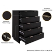 2-Piece Granville Solid Wood Tall Chest and Double Dresser Set in Black