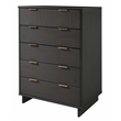 2-Piece Granville Solid Wood Tall Chest and Double Dresser Set in Dark Gray