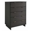 2-Piece Granville Solid Wood Tall Chest and Double Dresser Set in Dark Gray