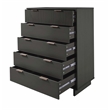 2-Piece Granville Solid Wood Tall Chest and Double Dresser Set in Dark Gray