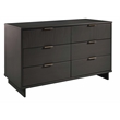 2-Piece Granville Solid Wood Tall Chest and Double Dresser Set in Dark Gray