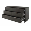 2-Piece Granville Solid Wood Tall Chest and Double Dresser Set in Dark Gray