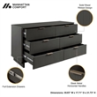 2-Piece Granville Solid Wood Tall Chest and Double Dresser Set in Dark Gray