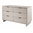 2-Piece Granville Solid Wood Tall Chest and Double Dresser Set in Light Gray