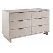 2-Piece Granville Solid Wood Tall Chest and Double Dresser Set in Light Gray