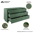 3-Piece Granville Chest Dresser & Nightstand Set from Solid Wood in Sage Green