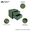 3-Piece Granville Chest Dresser & Nightstand Set from Solid Wood in Sage Green
