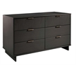 3-Piece Granville Chest Dresser & Nightstand Set from Solid Wood in Dark Gray