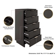 3-Piece Granville Chest Dresser & Nightstand Set from Solid Wood in Dark Gray