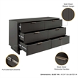 3-Piece Granville Chest Dresser & Nightstand Set from Solid Wood in Dark Gray
