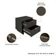 3-Piece Granville Chest Dresser & Nightstand Set from Solid Wood in Dark Gray