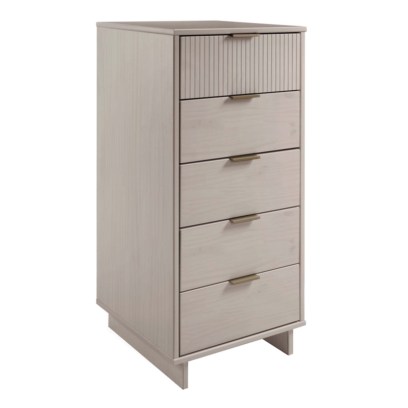 3-Piece Granville Chest Dresser & Nightstand Set from Solid Wood in Light Gray