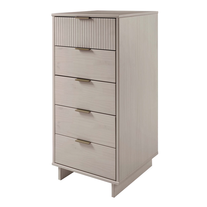 3-Piece Granville Chest Dresser & Nightstand Set from Solid Wood in Light Gray