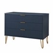 DUMBO Modern Engineered Wood Dresser with 3-Drawers in Midnight Blue