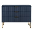 DUMBO Modern Engineered Wood Dresser with 3-Drawers in Midnight Blue