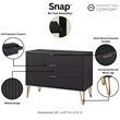 DUMBO Modern Engineered Wood Dresser with 3-Drawers in Black