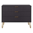 DUMBO Modern Engineered Wood Dresser with 3-Drawers in Black