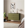 DUMBO Modern Engineered Wood Dresser with 3-Drawers in Olive Green