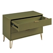 DUMBO Modern Engineered Wood Dresser with 3-Drawers in Olive Green