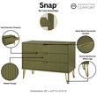 DUMBO Modern Engineered Wood Dresser with 3-Drawers in Olive Green