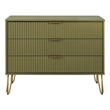 DUMBO Modern Engineered Wood Dresser with 3-Drawers in Olive Green