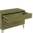 DUMBO Modern Engineered Wood Dresser with 3-Drawers in Olive Green