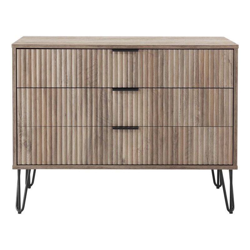 DUMBO Modern Engineered Wood Dresser with 3-Drawers in Gray