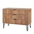 DUMBO Modern Engineered Wood Dresser with 3-Drawers in Golden Brown
