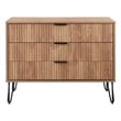 DUMBO Modern Engineered Wood Dresser with 3-Drawers in Golden Brown