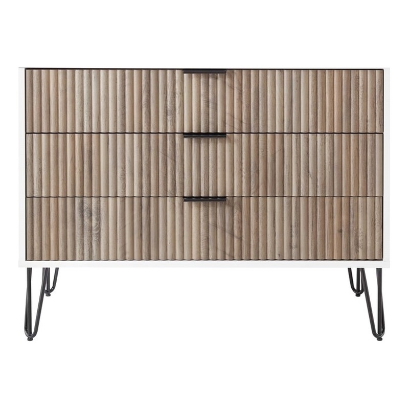 DUMBO Modern Engineered Wood Dresser with 3-Drawers in Multi-Color
