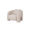 Modern Sylvia Tweed Accent Chair with Accent Pillow in Gold Dust